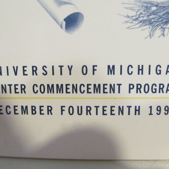 University of Michigan 1997 Winter Commencement Program Crisler Arena - Picture 3 of 13